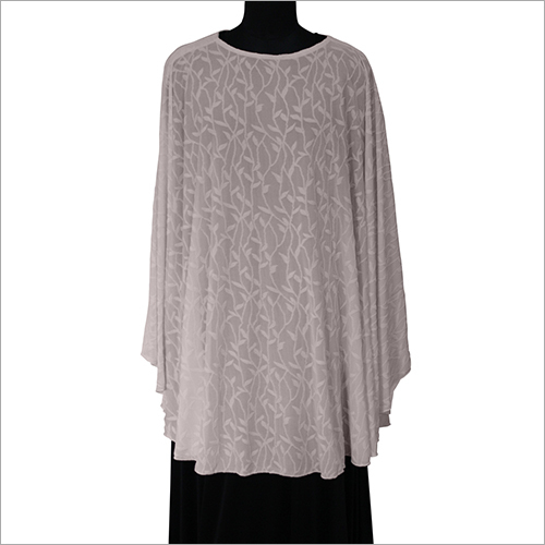 Sleeveless Cream Jacquard Ladies Cape