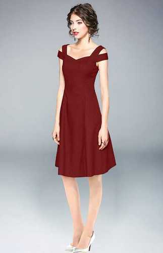 red colored Western dress for ladies