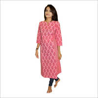 Ladies Jaipuri Kurtis - Cotton, Sleeveless, Printed Design | Breathable, Quick Dry, Shrink Resistant, Smooth Texture