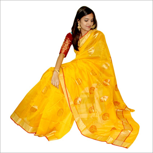 Yellow Ladies Chanderi Saree