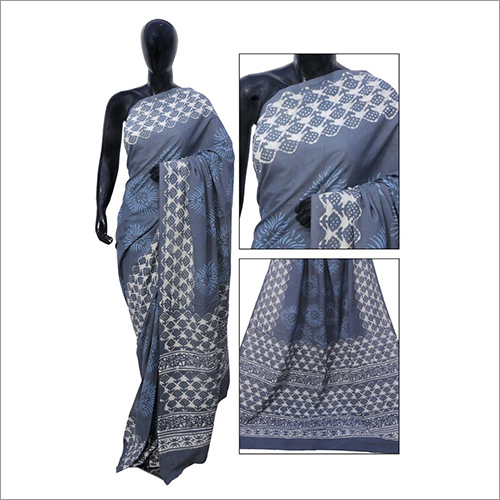 Grey Ladies Chiffon Sarees