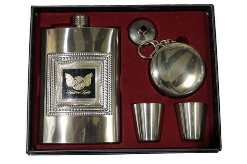 Silver Hip Flask Gift Set