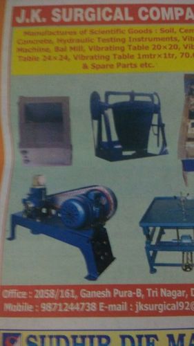 Vibrating Testing Machine By J.K SURGICAL COMPANY