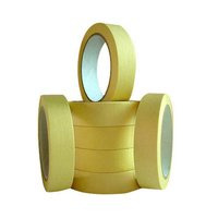 Abro Masking Tapes - Yellow, 20-40 Mm Width, 20m To 50m Length , Warranty Included, Plain Pattern, Box Packaging