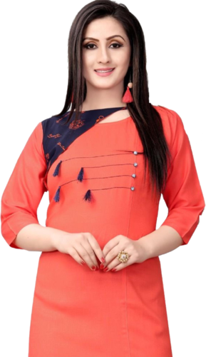 Available In 4 Hit Colors Long Straight Kurti
