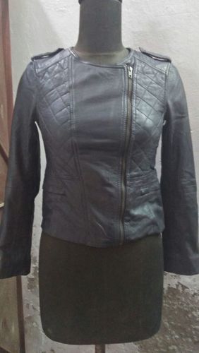 Ladies Leather Biker Jacket
