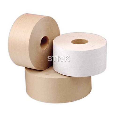 Paper Gum Tape - Paper Material, 45-2650 m Length, White & Brown Colors | Eco-Friendly, Water-Activated Adhesive, Secure & Tamper-Evident Seal