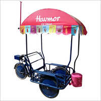 Portable Ice Cream Cart - Iron Material, 23x32 Bar Size, Navy Blue Color | Strong Ci Frame, Uv & Ozone Stability, Easy Control Handle, Dustbin Included
