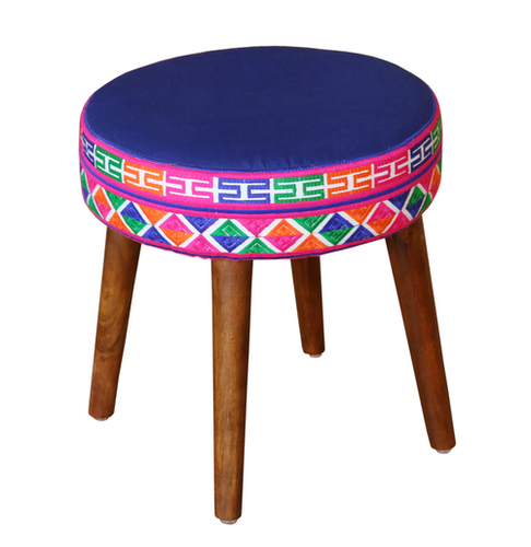 Printed Wooden Accent Stool