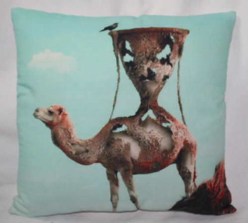 Sea Green & Brown Camel Print Cushion Cover