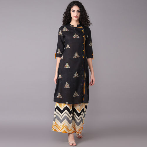 Ladies long kurta sale with palazzo