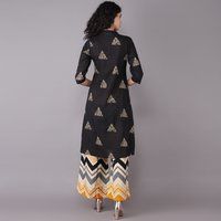 Ladies Long A-line Kurti With Printed Palazzo