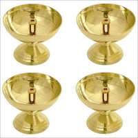 Brass Oil Lamp - Polished Gold Finish | Handcrafted, Ritual Lighting For Prosperity And Elegance