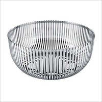 Stainless Steel Fruit Basket - 12 Inches Diameter, Chrome Finish | Elegant Bowl Shape, Breathable Pattern, Food Safe Design