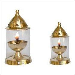 Glass Brass Diya