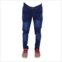 Mens Dark Blue Shaded Regular Fit Stretchable Jeans