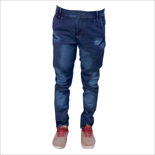 Mens Dark Grey Shaded Regular Fit Stretchable Jeans