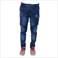 Mens Dark Grey Shaded Regular Fit Stretchable Jeans
