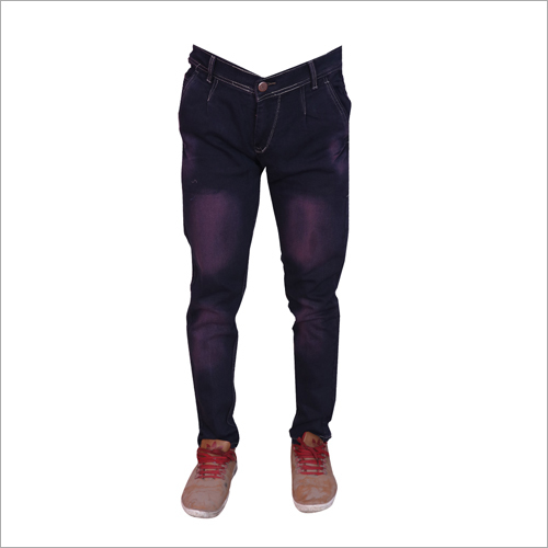 Mens Purple Shaded Regular Fit Stretchable Jeans