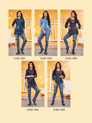 5 Colors Designer Denim Tops