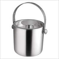 Ice Bucket (double Wall) - Stainless Steel, 1000/1720/3000 Ml | Modern Round Design, Corrosion-resistant, Leak Proof, Compact & Stylish
