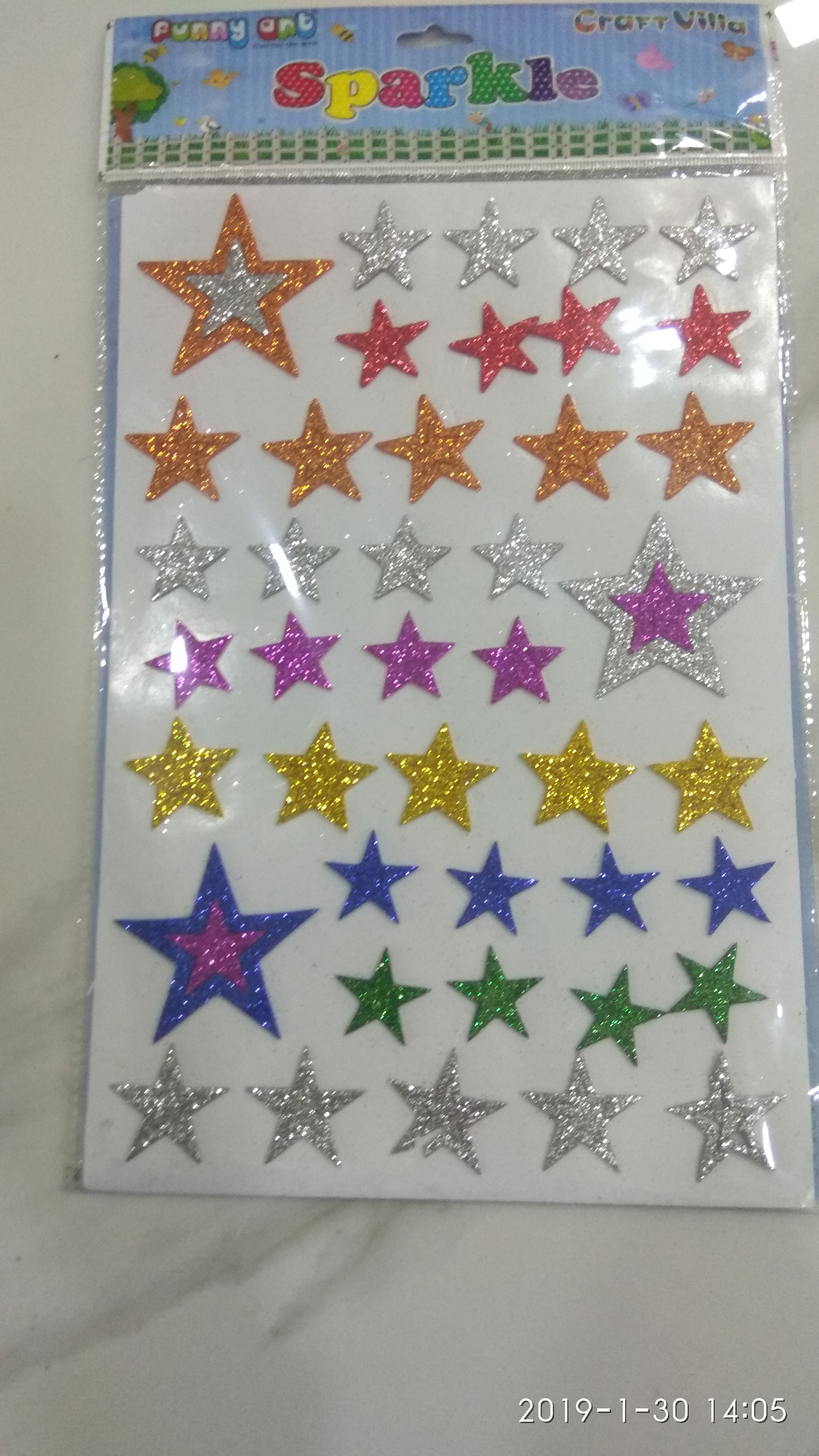 Craft Villa Sparkle Star Glitter Sticker