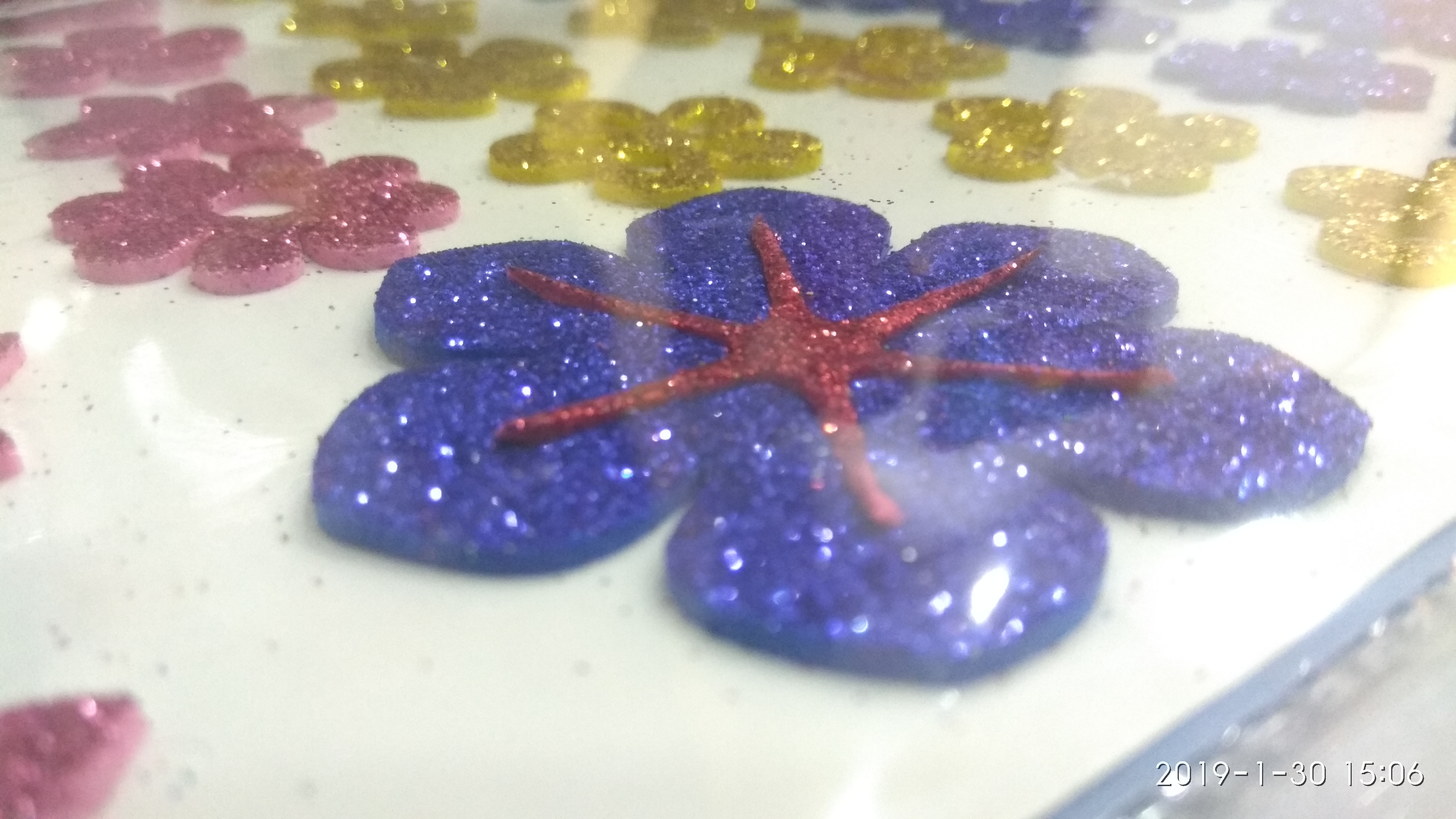 Craft Villa Sparkle Flower Glitter sticker