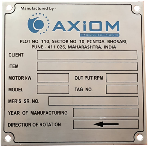 As Per The Requirment Ss Tag Signs Plate