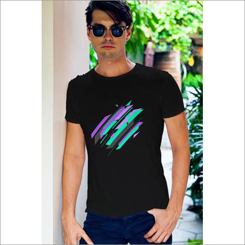 Abstract Shapes Print Men's T-shirt - Black