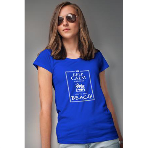 Keep Calm And Lets Go To the Beach Women's Tshirt - Blue