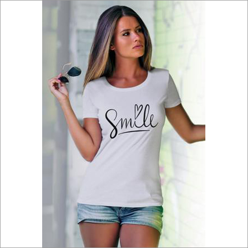 Smile Women's T-shirt - A-One Cotton, White | Soft Cotton, Durable Print, Shrink Resistant, Comfortable Fit