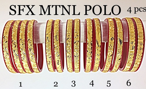 Red And Maroon Plastic Brass Bangle