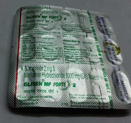 Glimepride Metformin Hydrocloride Sr Tablets General Medicines