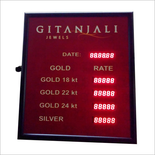 Led Gold Rate Display Application: Jewellers