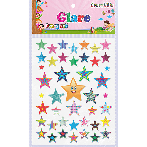 Craft Villa Glare Star Print Sticker By ZILLION OVERSEAS