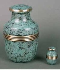 Mother of Pearl Brass Metal Cremation Urn