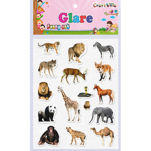Craft Villa Glare Animals Print Sticker By ZILLION OVERSEAS
