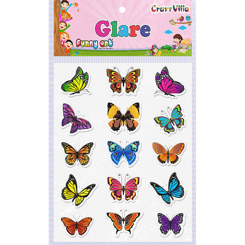 Craft Villa Glare Butterfly Print Sticker