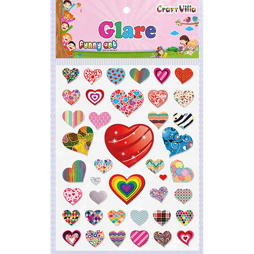 Craft Villa Glare Heart Print Sticker
