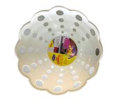 Plastic Gift Boxes - 10 Inches, White Round Design | Dotted Pattern, 2 Liters Capacity, Lightweight 0.5 Lbs