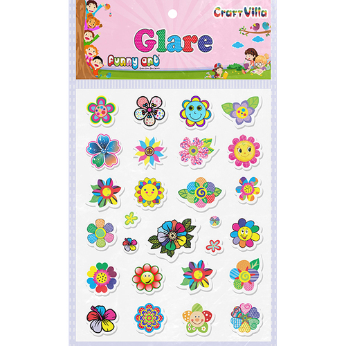 Craft Villa Glare Flower Print Sticker