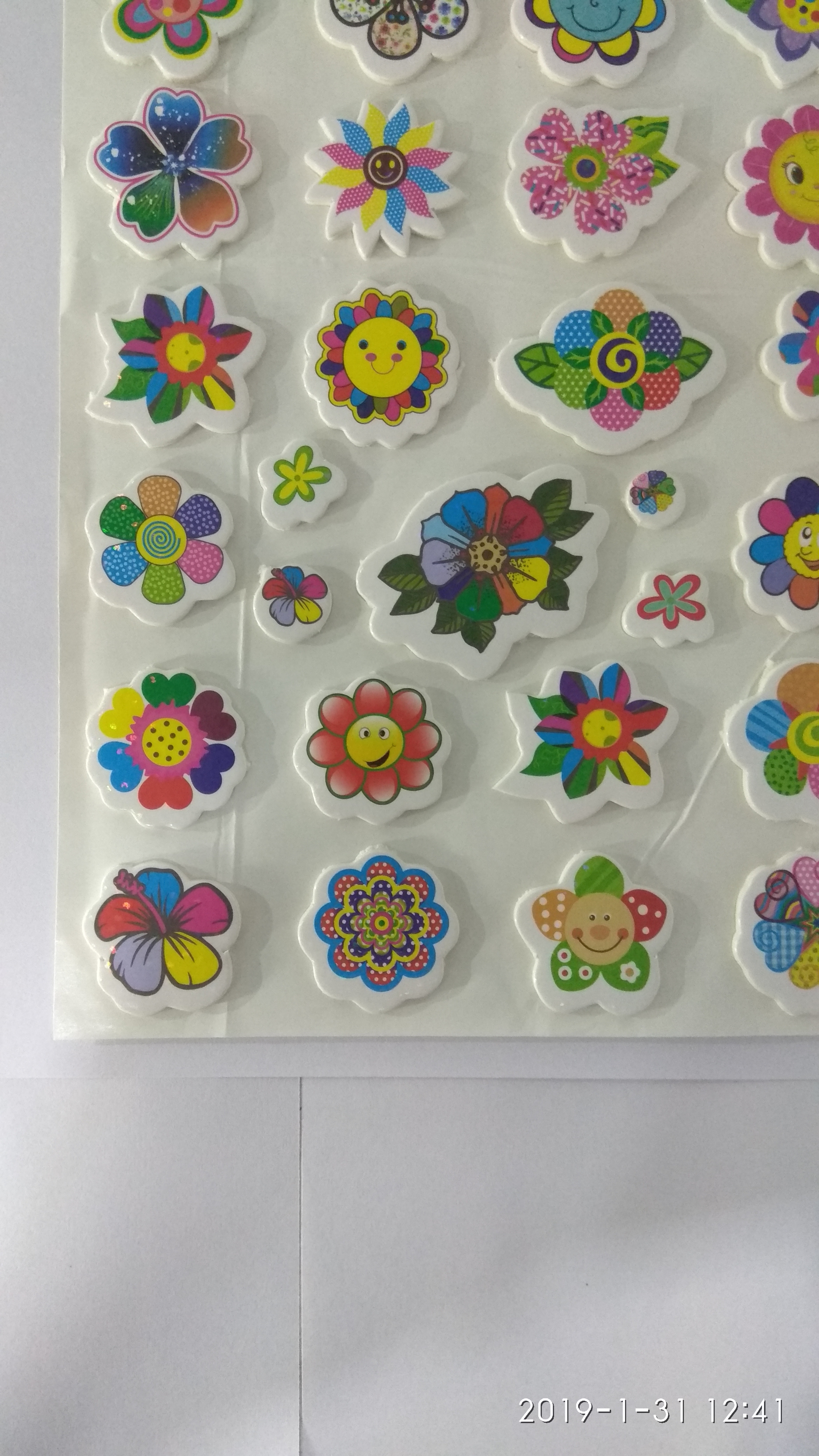 Craft Villa Glare Flower Print Sticker