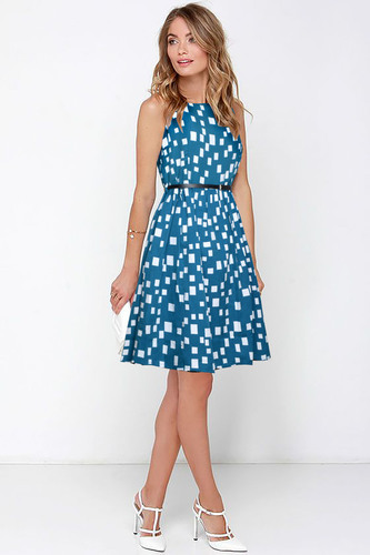 Latest Western Dress Pattern - Crepe, 36-37 Inch Length, C-Green Color, Available in Sizes [S, M, L, XL, XXL] | Sleeveless, Printed, Washable, All Season