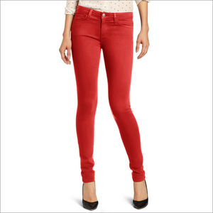 ladies red skinny jeans