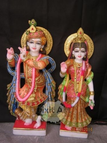 White Marble Radha Krishna Statue