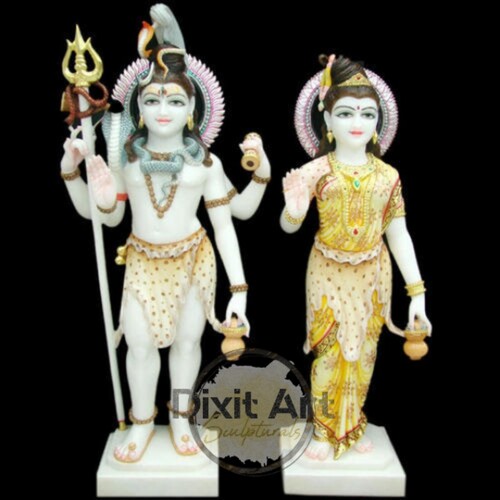 Marble Shiv Shakti Statue Height: 24- 60 Inch (In)