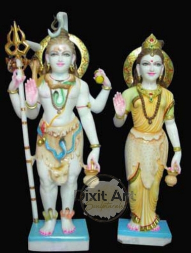 Marble Shiv Parvati Statue Height: 24 - 60 Inch (In)