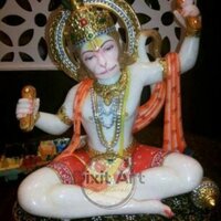 Fancy Look Marble Hanuman Ji Statue - Feature: Rust Proof