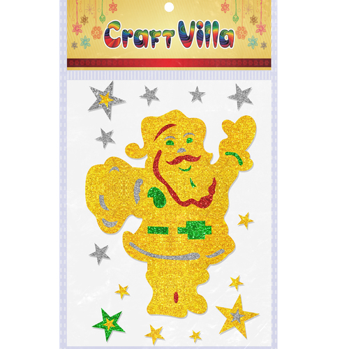 Craft Villa X-MAS Glitter Sticker By ZILLION OVERSEAS