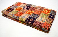 Patchwork vintage Kantha Quilt Embroidery Work